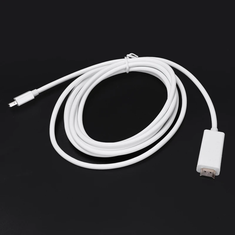 3 м Mini DisplayPort в HDMI USB-кабель с вилкой Mini DP to HDMI портом Thunderbolt совместим с разрешением Full HD 1080p 24k позолоченные разъемы видео+ аудио