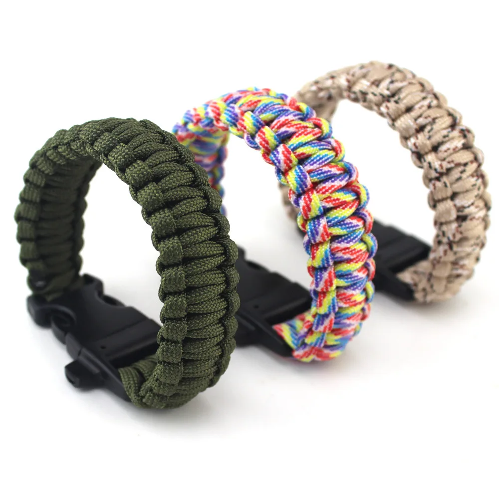 

Outdoor Seven Core Umbrella Rope Hand Weaving Bracelet Fashion Survival Bracelets Field Survival with Survival Whistle Bold Type