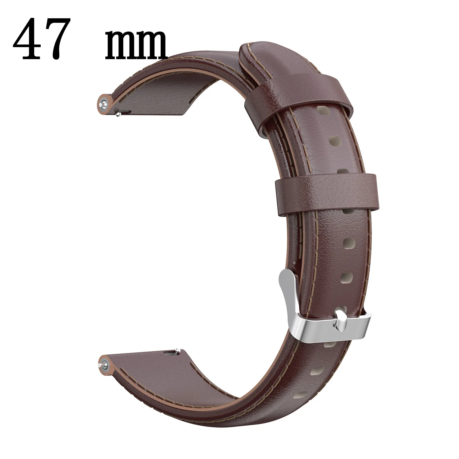 47mm Brown Натуральная масло воск кожаный ремешок Смарт часы заменить для Huami Amazfit GTR 42 мм 47 мм ремешок браслет Wtachband - Цвет: 47mm Brown