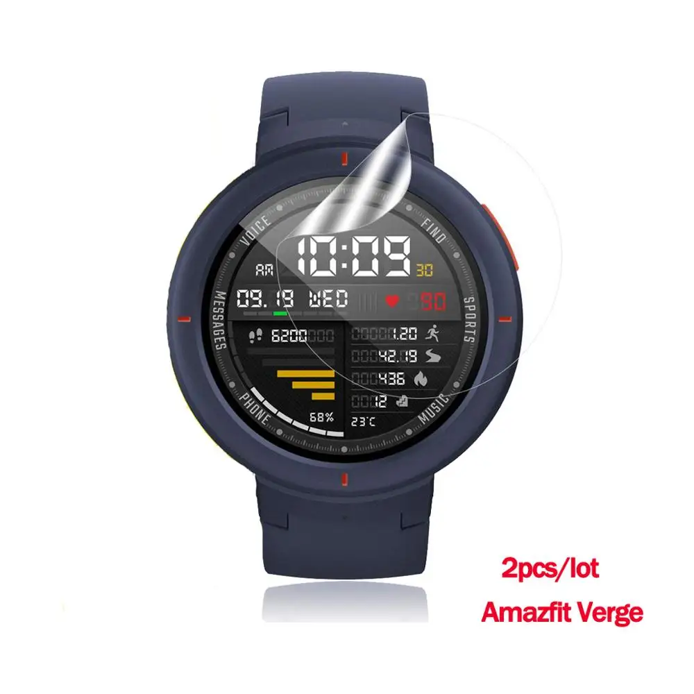2 шт. для Huami Amazfit Bip, Stratos Pace Verge Смарт-часы прозрачная/матовая защитная пленка для экрана не закаленное стекло - Цвет: For amazfit Verge