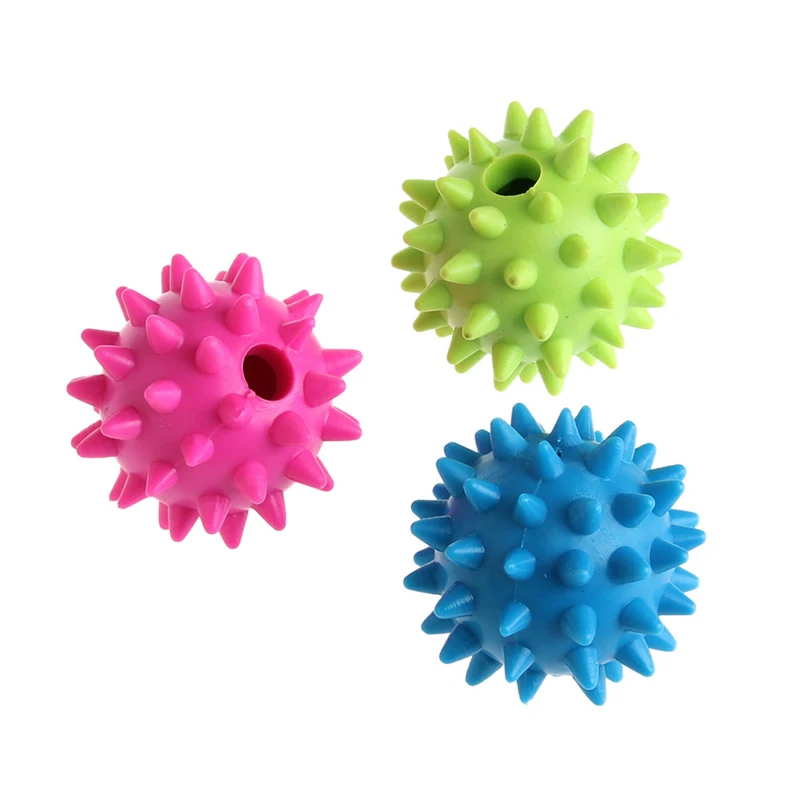

Pet Puppy Dog Sound Chew Squeaker Rubber Ball For Fun Teeth Cleaning Toy