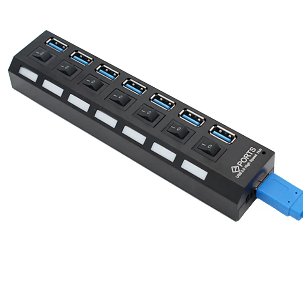 Usb-хаб Micro USB 3,0 концентратор разветвитель с адаптером питания USB 4/7 порт Hab высокоскоростной 5 Гбит/с USB разветвитель 3,0 концентратор для ПК Аксессуары