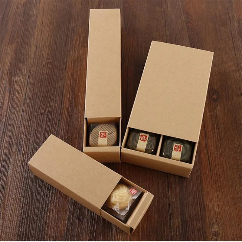 

Customized Multi Piece Partition Cookie Box Macaron Drawer Kraft Paper Box Event Party Supplies Paper Gift Box