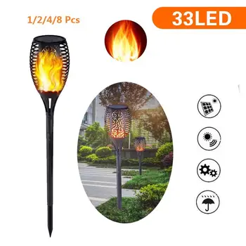 

33LED Hot Sale Lawn Lamps Classic Delicate Outdoor Solar Flame Lamp Light Control Waterproof Lawn Garden Torch Light