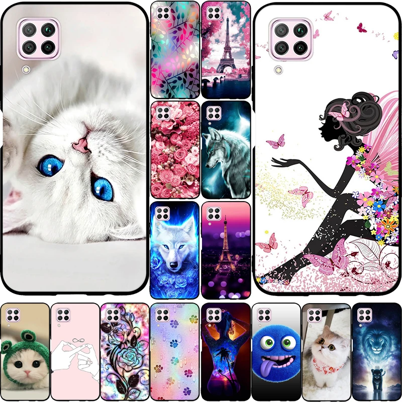 Роскошный чехол для Huawei Nova 6 SE с милым рисунком из мультфильма мягкая силиконовая