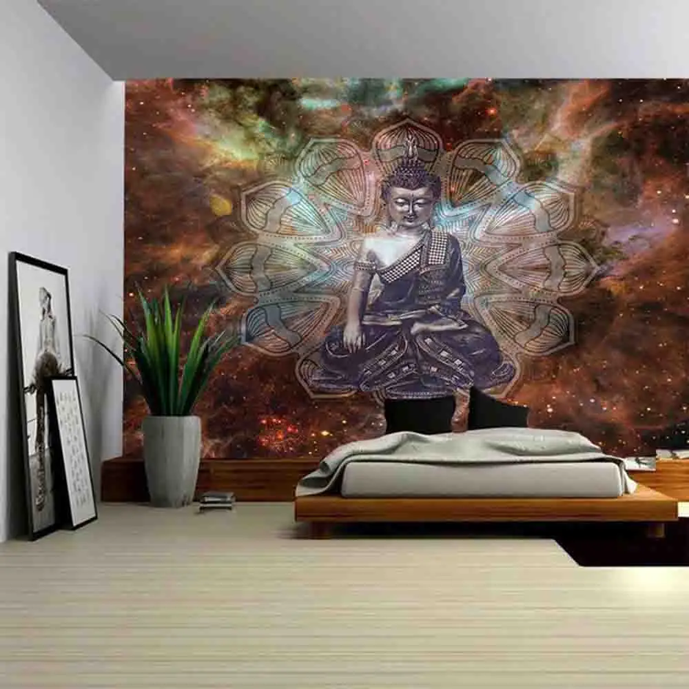 Хамса Гобелен Мандала tapisserie Мураль занавеска на стену цветок лотоса, Будда одеяло Настенный Ковер - Цвет: 5