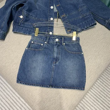 

2020 Summer Women Jean Mini Skirt Luxury Fashion All-match Casual Three-dimensional Ultra-short Package Hip Short Denim Skirts