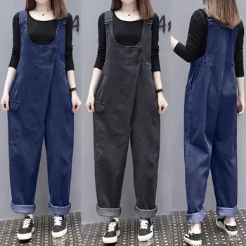 

ZANZEA Women Jumpsuits Stylish Denim Style Overalls Pants Summer Solid Wide Leg Trousers Strappy Rompers Casual Loose Playsuits