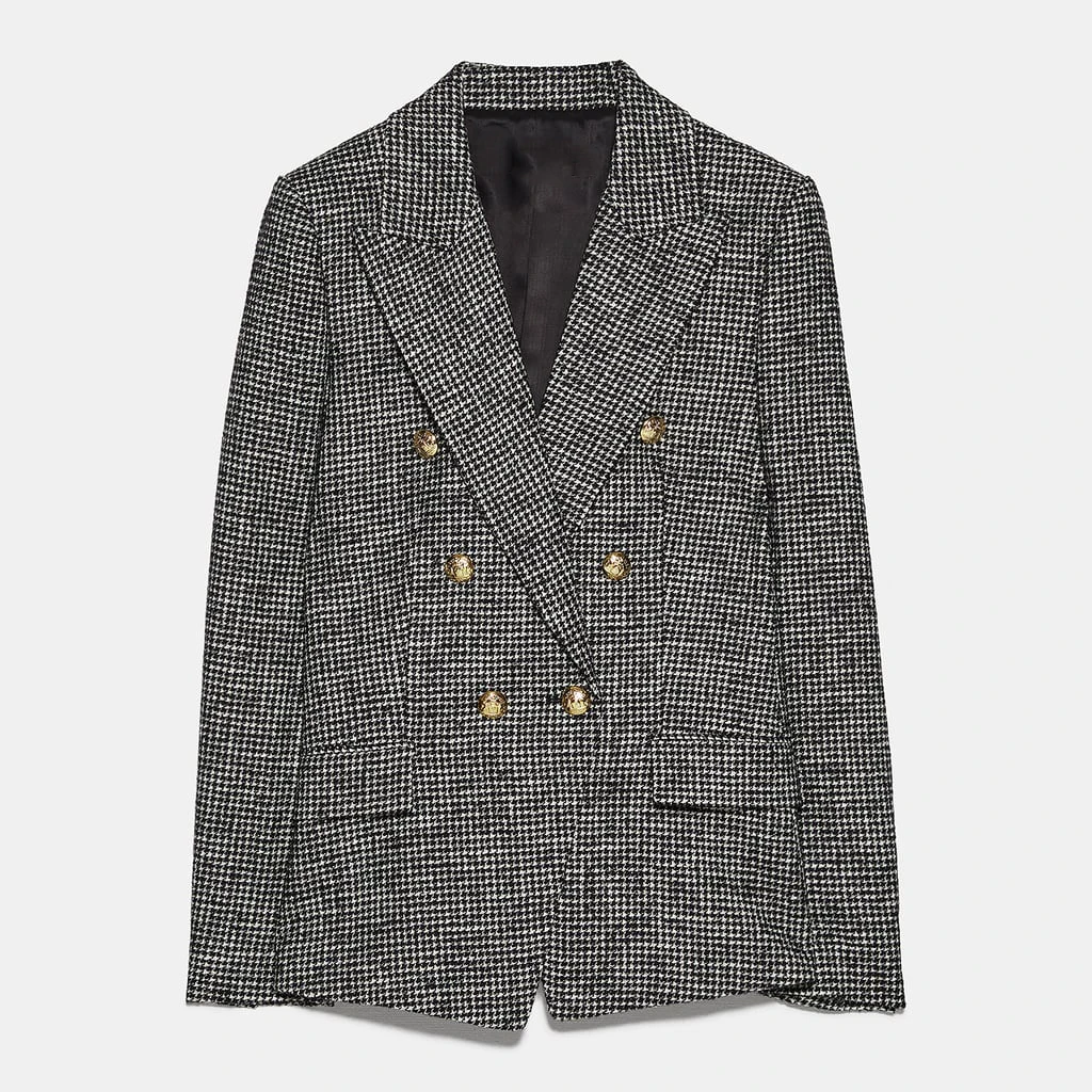11,11 осенний винтажный Модный клетчатый пиджак, повседневный двубортный клетчатый Блейзер, офисная одежда, блейзер, пальто - Цвет: 01