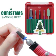 

Christmas Polishing Head Set Manicure Tungsten Steel Drill Bit Nail File Milling Cutter Two-Way Nail Removal Bits Nail Tools Kit