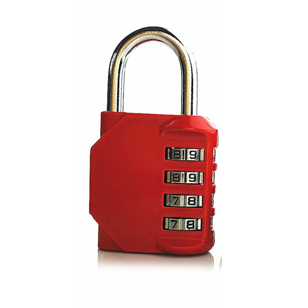 red large size 4 digit Number Code Lock Resettable padlock Security Digital Combination Locks for Travel Suitcases Luggage - Цвет: red