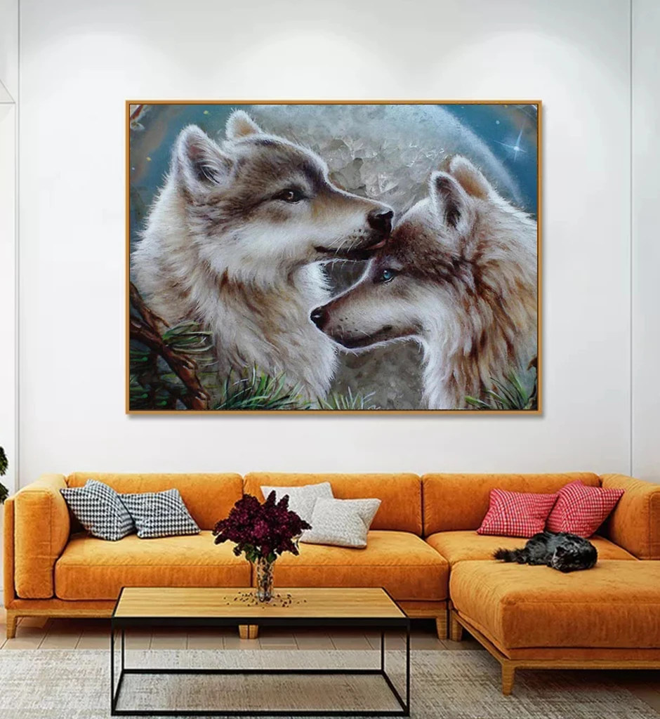 Diamond Embroidery Paintings Full Square Wolf Mosaic Cross Stitch Mosaic Animal Pattern Home Decoration Art New Arrivals Needle Arts & Craft for man