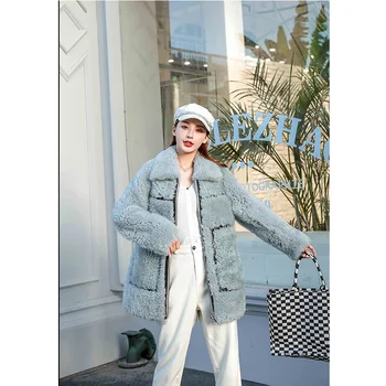 

Natural 100% Sheep Fur Coat Female Vintage Thick Warm Real Fur Coat Women Winter Jacket Clothes 2020 Korean Double Faced Top 106