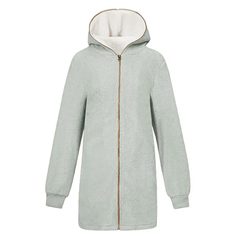 Осенне-зимняя женская теплая толстовка из овечьей шерсти пальто на молнии плюшевая Толстовка меховая флисовая верхняя одежда с капюшоном плюс размер 5xl