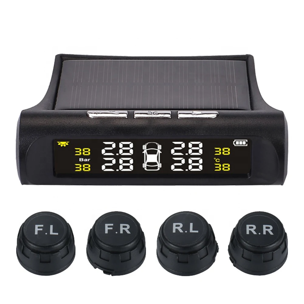Автомобильная система контроля давления в шинах TPMS цифровая система мониторинга солнечной энергии автоматическая система охранной сигнализации давления в шинах s lcd 4 внутренних датчика