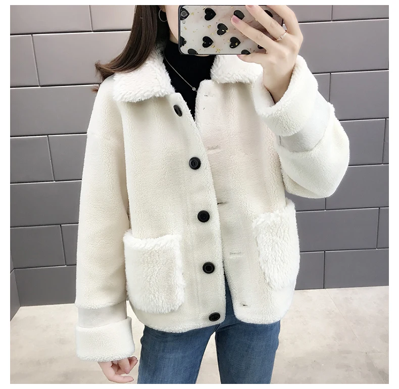women's clothing winter outerwear coats new Dongkuan Dongdaemun lamb fur coat 1023