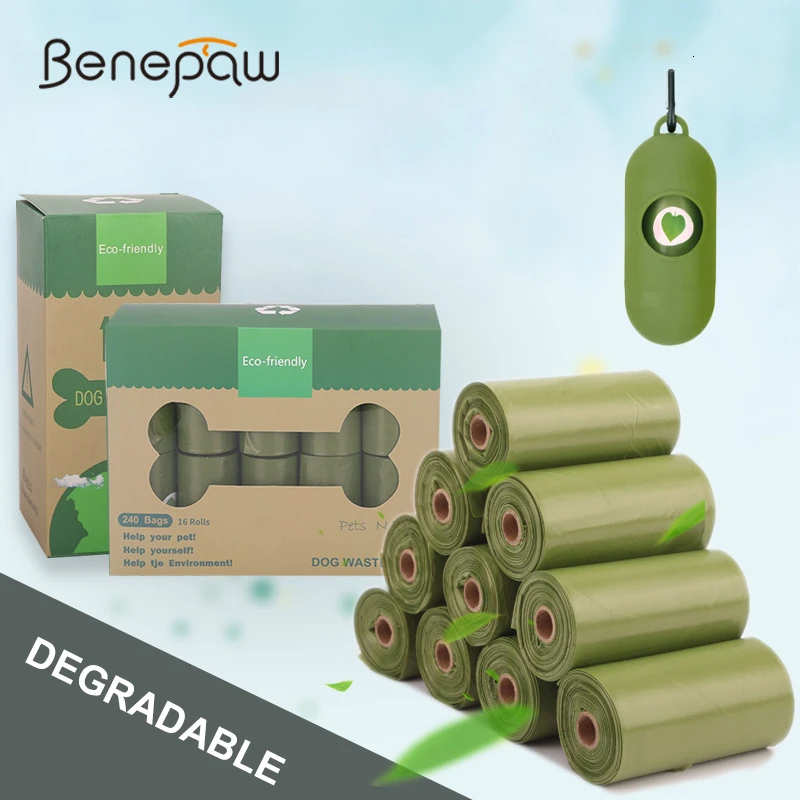 

Benepaw Biodegradable Dog Poop Bag Durable Pet Shit Garbage Bags Waste Puppy Free Dispenser Easy To Tear Off 120pcs/240pcs