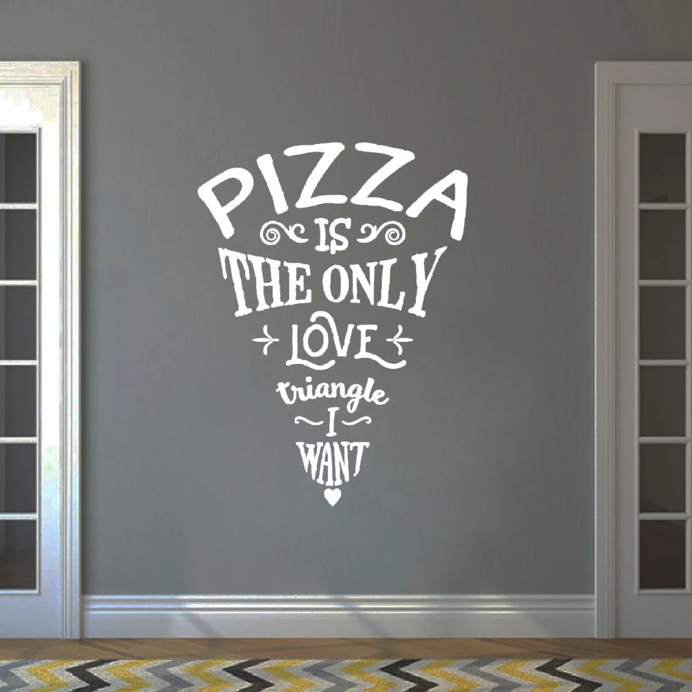 

Wall Decal Quote Only Love Pizza Vinyl Window Sticker Restaurant Cafe Dining Room Interior Decor Creative Lettering Mural DW9197