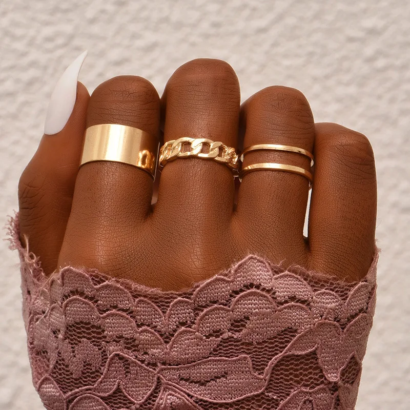 Women Ring Set Bohemian Fashion Jewelry Matching Rings Couple Gift