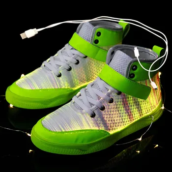 

Size 36-46 New Summer Autumn Led Fiber Optic Shoes for girls boys men women USB Recharge glowing Sneakers Man light up shoes