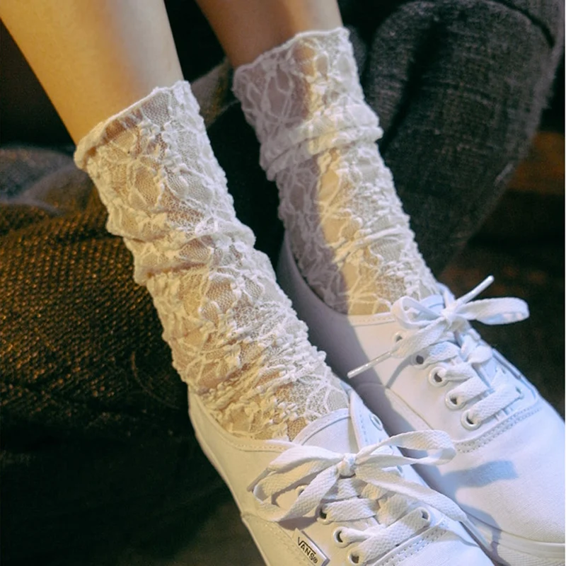

Sexy Sweet Lace dui dui wa Retro Personality Hollow Fishnet Stockings Japanese Tube Push Short Socks kawaii lolita socks women