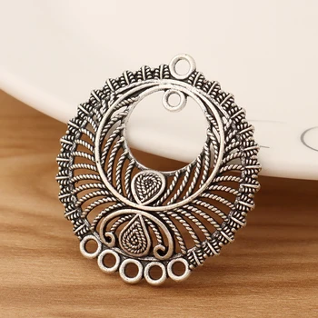 

10 Pieces Tibetan Silver Boho Hollow Filigree Chandelier Multi Strand Connectors Charms Pendants for Earrings Jewellery Making