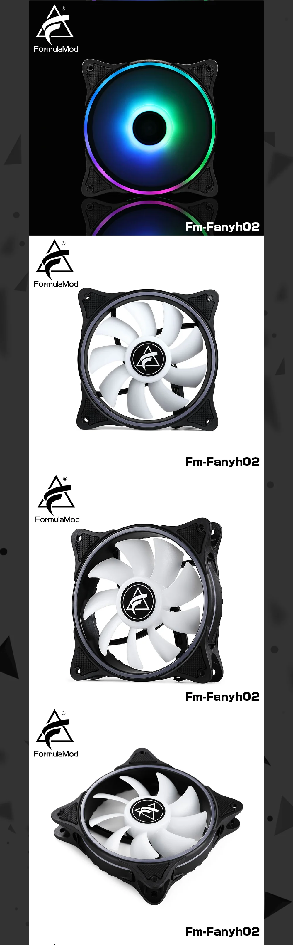 FormulaMod Fm-Fanyh02 120 мм PWM Fan 5v 3Pin RGB многоцелевой радиатор гидравлический подшипник 9 больших размеров лезвия