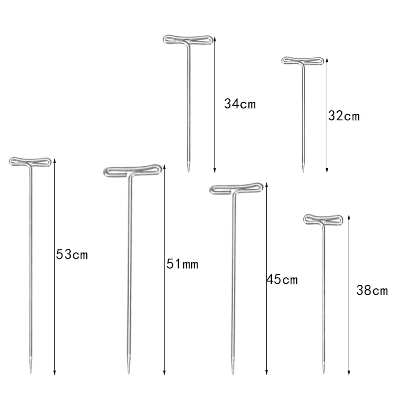 450 шт. Нержавеющая сталь парик Шпильки Набор иголок парик T шпильки для волос Плетение иглы для парика решений, блокировка Вязание 27/32/38 мм