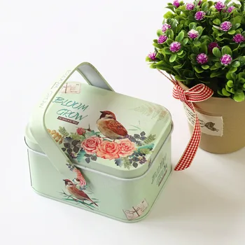 

Portable Rectangle Metal Storage Organizer DIY Cookies Candy Storage Boxes Kids Gift Mini Tin Box Sealed Jar Jewelry Boxes