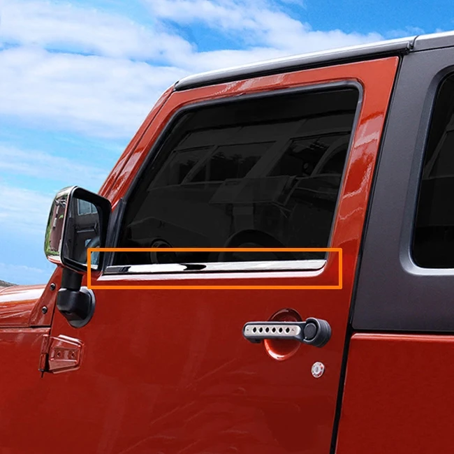 Нержавеющая сталь снаружи подоконник крышка планки для Jeep Wrangler(JK) 2007- 2009 2010 2011 2012 2013