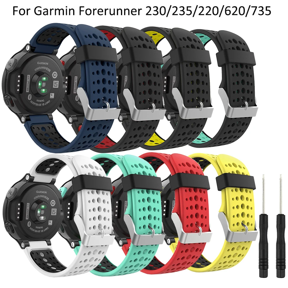 Силиконовый ремешок для наручных часов для Garmin Forerunner 230 235 220 620 630 735 Смарт-часы для занятий спортом на открытом воздухе, ремешок на запястье