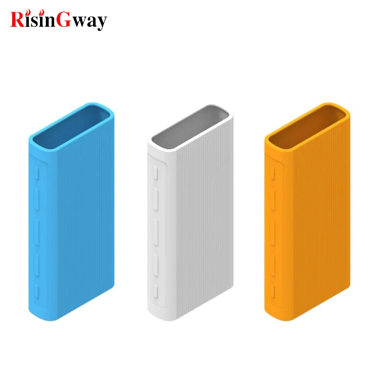 Силиконовые Powerbank чехол протектор для Xiaomi блок питания на 3 20000 мА/ч два USB порта из