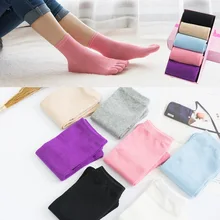 Женские весенние впитывающие пот носки с пятью пальцами предотвращающие трение пять носки женские деловые однотонные женские носки с 5 пальцами WK06552