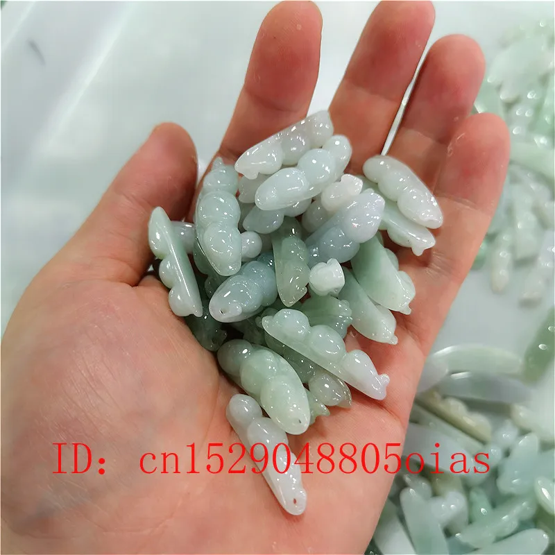 

DIY Natural Jade Beads Jadeite Bean Sauteed Green Beans Pendant Emerald Jewelry Fashion Charm Accessories