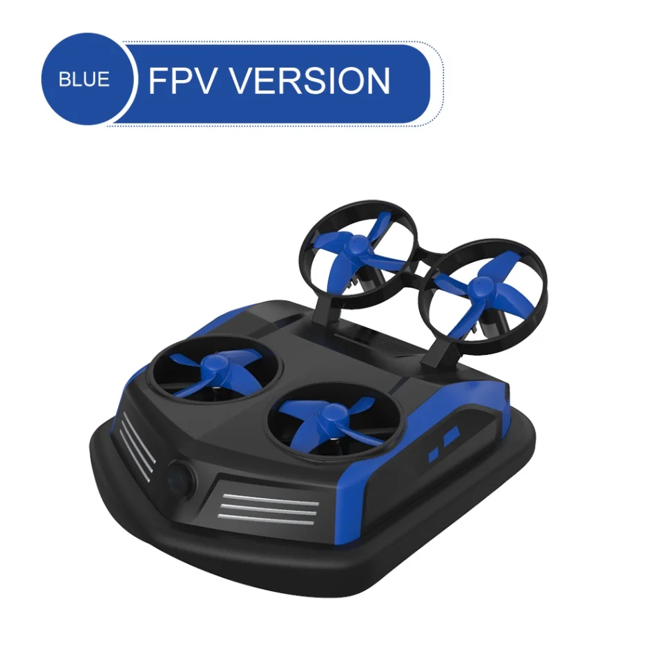 Blue FPV VERSION Набор S200 мини-Дрон дистанционного Управление лодки автомобиля 600TVL с видом от первого лица 3-в-1 моря-земля-воздух режим переключаемый Водонепроницаемый игрушка на воздушной подушке RC Дрон - Цвет: Blue FPV VERSION