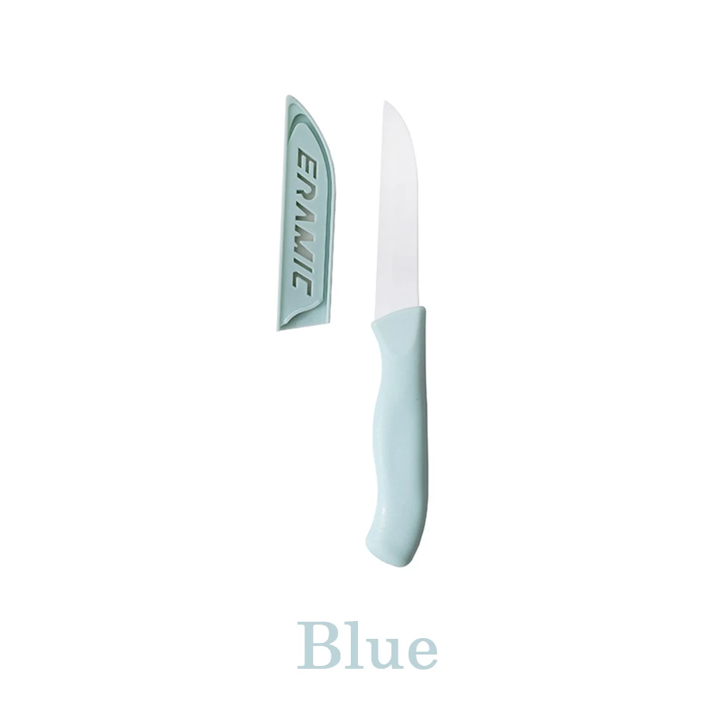 Кухонный нож для фруктов, керамический нож, складной нож, мини домашний нож, вспомогательный нож для еды, принадлежности для кемпинга, кухонный нож - Цвет: Blue-ceramic