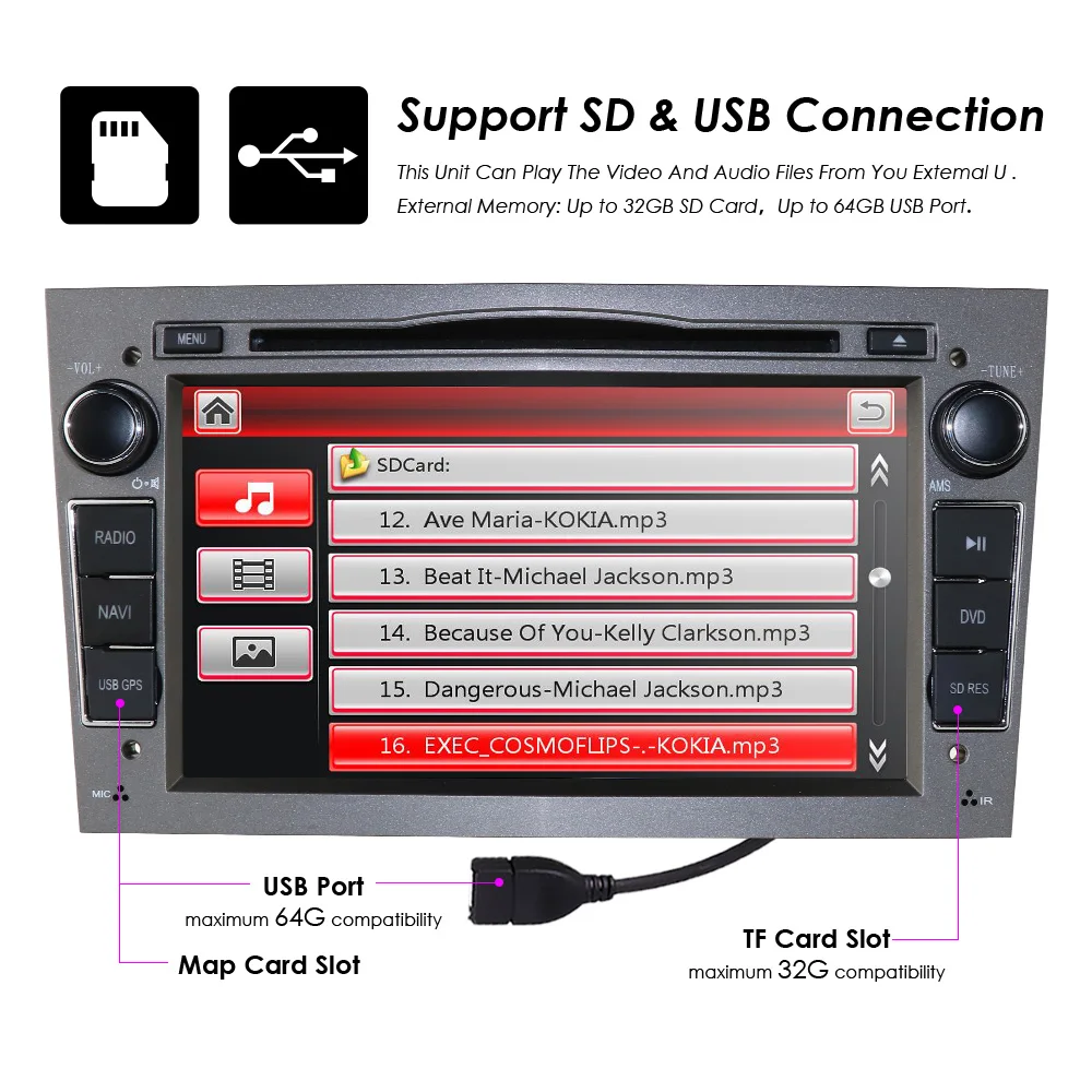 Excellent 2 Din Car DVD Player in dash navi autoradio stereo for Vauxhall Opel Astra H G J Vectra Antara Zafira Corsa with GPS mirror link 4