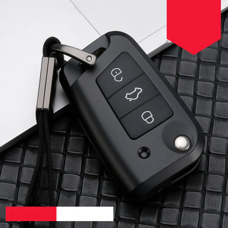 Чехол для ключей автомобиля из сплава силикагеля для VW Bora POLO GOLF7 Tiguan MK2 7 Passat B8 CC Seat Ibiza Leon FR2 Altea Aztec для Skoda Octavia - Название цвета: B-black white