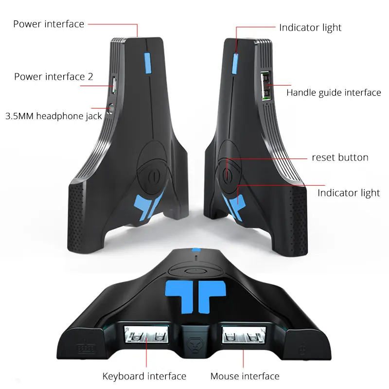 Skup Klawiatura mysz wspornik adaptera gniazdo jack do słuchawek 3.5mm niestandardowy przycisk kontroler skrzynka konwerterowa na PS4 Xbox One przełącz akcesoria