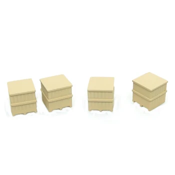 

4Pcs 1:87 HO Scale Train Model Construction Scene Sand Table Cargo Box accessories Drop Shipping- Square