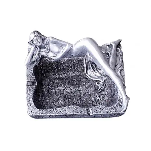 Silver Пикантные длинные ноги красота дизайн смолы пепельница портсигар пепельницы аксессуары для офиса домашний декор - Цвет: Silver