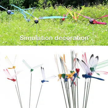 

Large 31cmDragonfly Garden Decor 3D Double Artificial Yard Outdoor Lawn Decor Color Random Lifelike Plastic Garden Ornament
