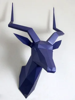 

Goat Head Paper Model Wall Hanging Animal Creative Home Jewelry DIY Handmade Decoration Three-dimensional Decorative Origami