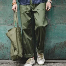 Maden мужские армейские зеленые Ретро армейские брюки комбинезоны прямоугольные прямые повседневные брюки мужские