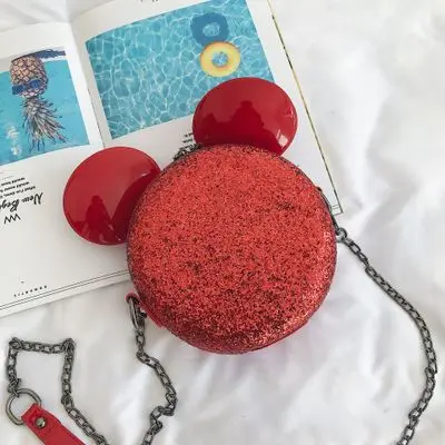 Disney Микки Маус женские модные сумочки на плечо милые Мультяшные женские маленькая круглая сумка мессенджер женская сумка для хранения - Цвет: 4