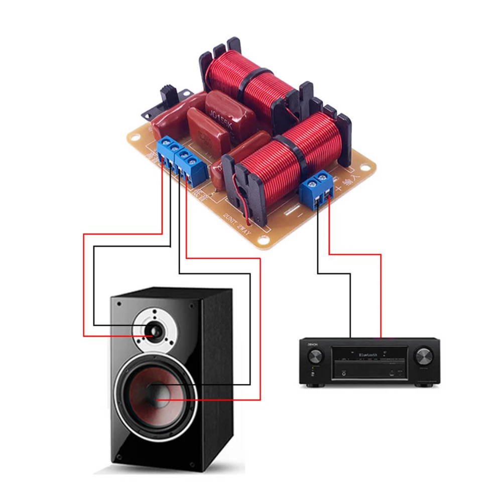 Audio Speakers 100W 2 Way Audio Speaker Frequency Divider Treable Bass Loudspeaker Crossover Filters DIY Hifi Stereo Home Theater