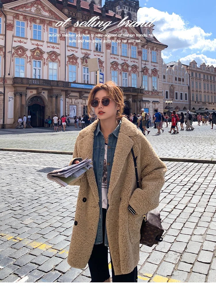 Модное пальто для фотосессии, зима, стиль, женское платье, Ретро стиль, лень, овечья шерсть, двубортный пиджак