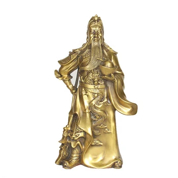 

LAOJUNLU Bronze Copper Guan Gong Supporting Yuan Bao Li Guandi Ornaments Crafts Feng Shui Supplies, small