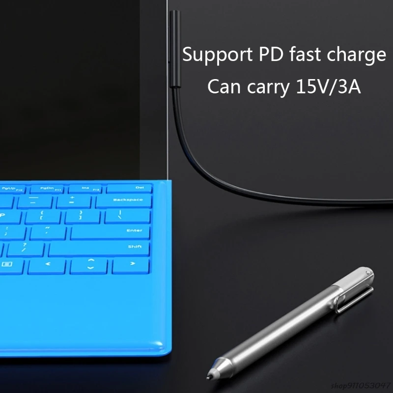 USB C Type C Power Supply Adapter PD Fast Charging Cable Cord for Surface 7/6/54/3 Book/Book 2 21 s