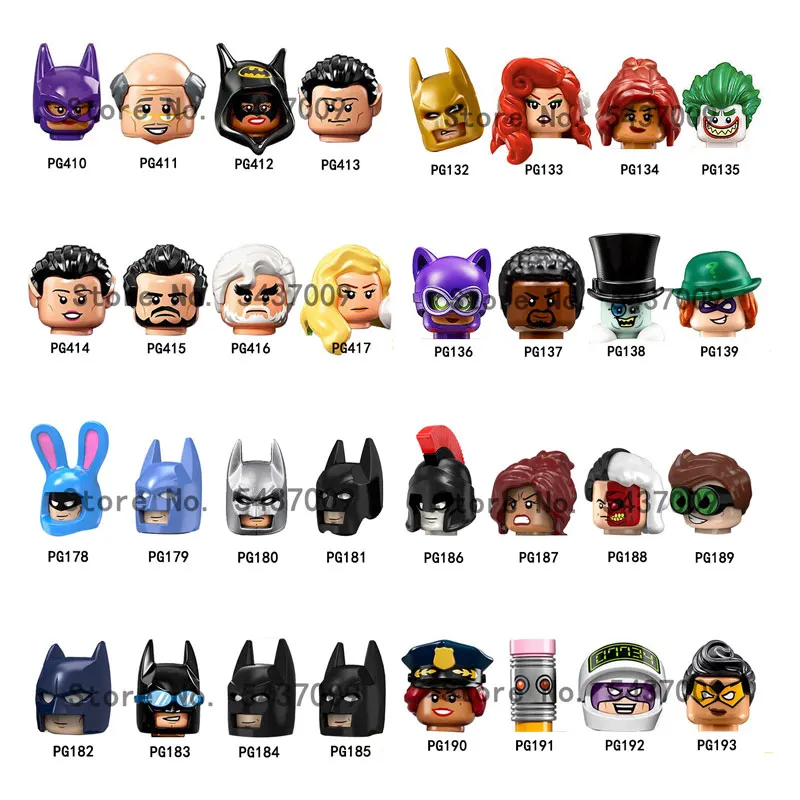 PG410 PG132 PG135 PG139 PG180 PG183 PG186 Action Figure Heads MOC Building Blocks Bricks Educational Toys For Children Gifts | Игрушки и